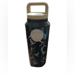 Limited edition skulls skeletons  doing yogaStainless Steel Water Bottle - Black